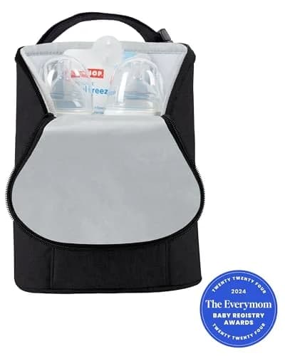 Skip Hop Grab & Go Double Bottle Bag, Black | Insulated for 4 Hours thumbnail 2
