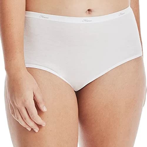 Hanes Womens Cotton Briefs Underwear 10 Pack White | Moisture-Wicking, High Waist, Full Coverage (70-120 chars) thumbnail 2