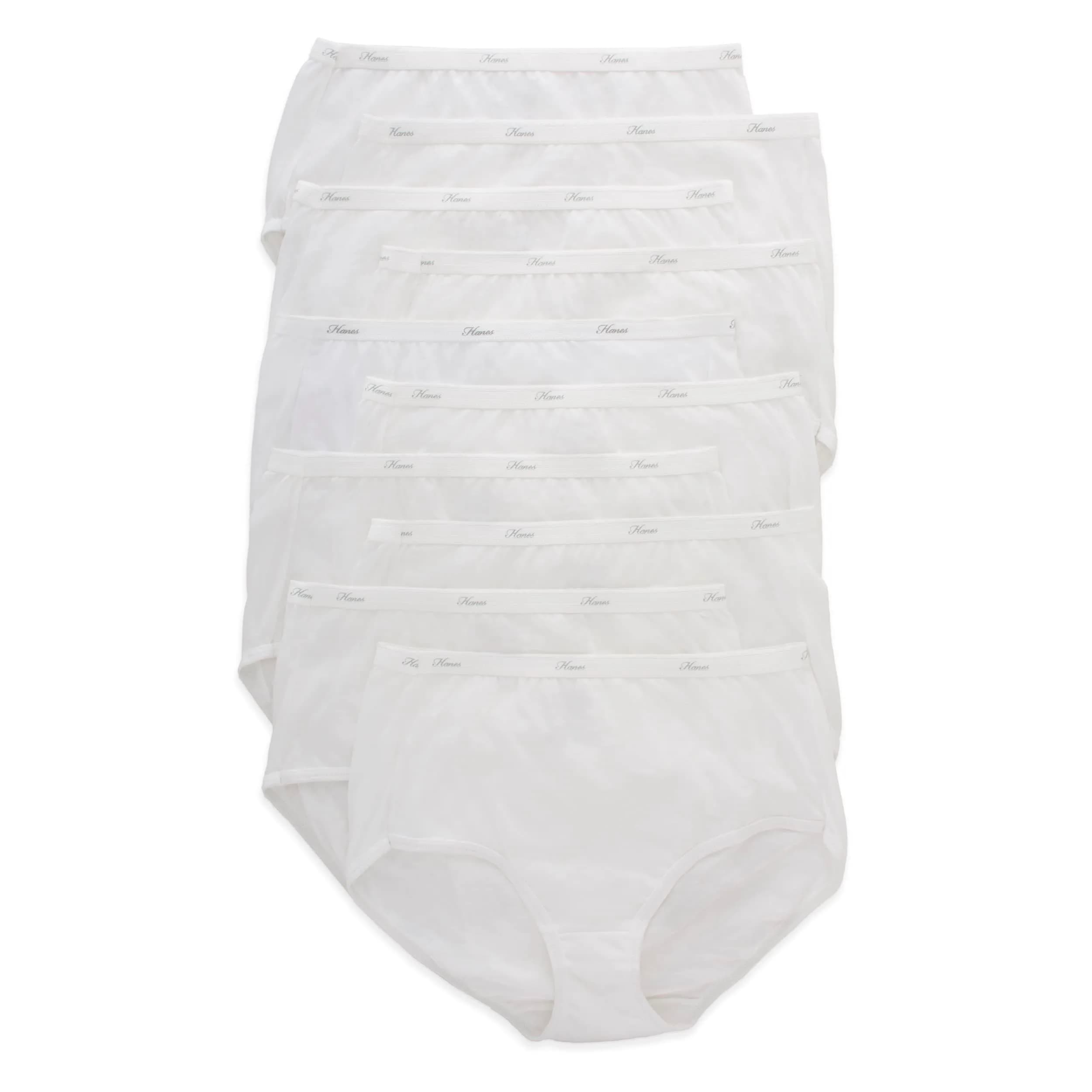 Hanes Women's Panties Pack, 100% Cotton, Moisture-Wicking, Tagless, High Waist, 10-Pack | Ultra-Soft & Breathable