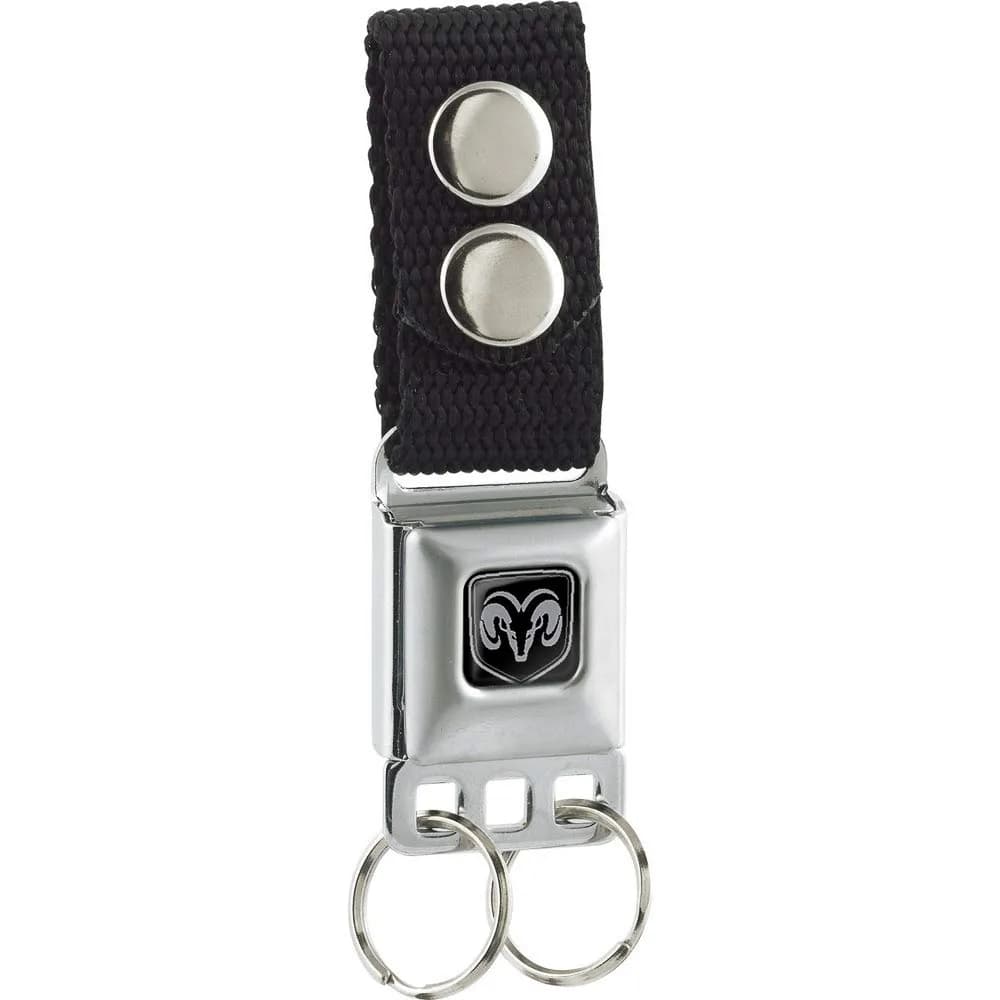 Buckle-Down Ram Seatbelt Buckle Keychain | Authentic Made in USA, Durable Nylon & Steel, Unisex (4.5" x 1")