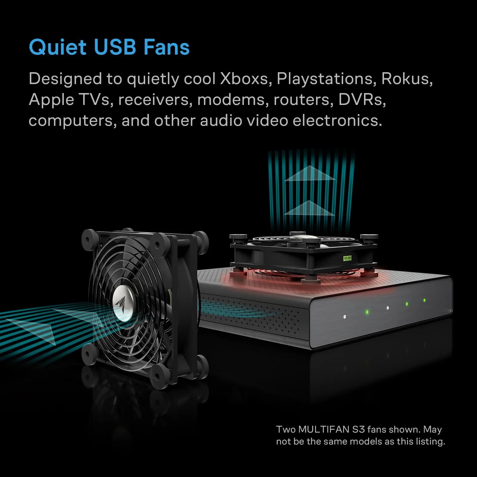 AC Infinity MULTIFAN S1 Quiet 80mm USB Fan | UL-Certified for Electronics Cooling - view 2