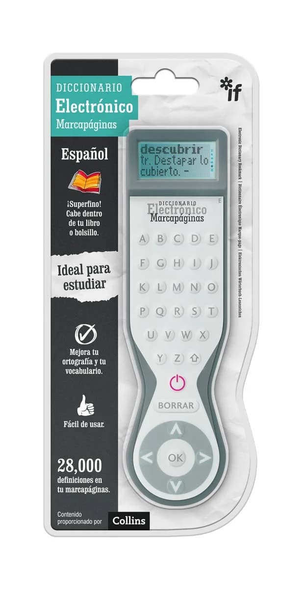 IF Electronic Dictionary Bookmark Spanish Grey | Award-Winning Design - main product image