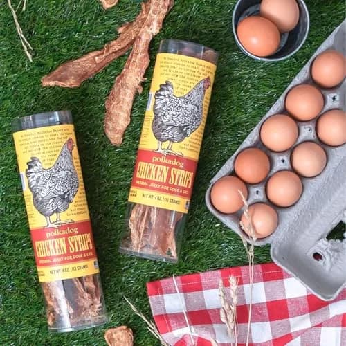 Polkadog Chicken Jerky for Dogs | Single Ingredient, USA Dehydrated Treats, 4oz Tube thumbnail 9