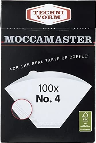 Moccamaster #4 White Paper Coffee Filters, 100-Count | Oxygen-Bleached, Chemical-Free — #4 Filters