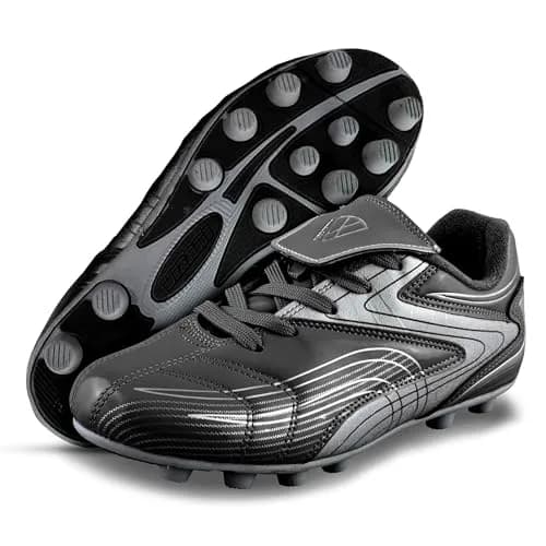 Vizari FG Soccer Cleats for Men, Women | FG Outdoor Football Shoes for Youth and Adults | Training, Matches & Practice Black/Silver thumbnail 2