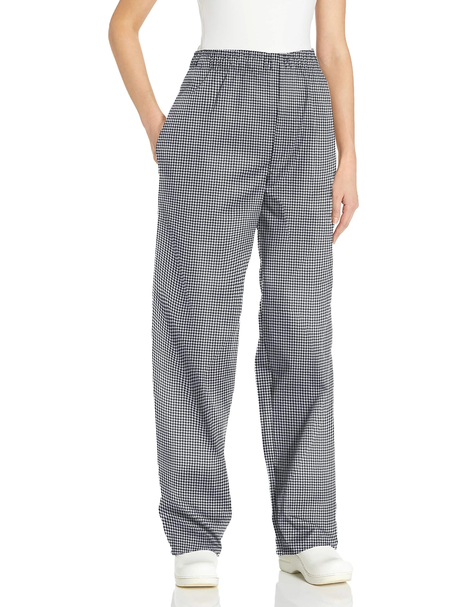 Uncommon Threads Classic Chef Pant with Brass Zipper, Houndstooth, XL | Mid Rise, Woven, 40" Waist, Regular Fit - main product image