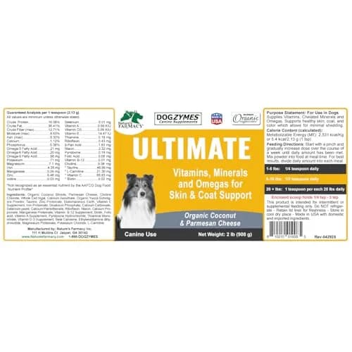 Dogzymes Ultimate Skin and Coat with Algal Oil and Organic Coconut | Omega-3 & Organic Ingredients (2 Pound) thumbnail 9