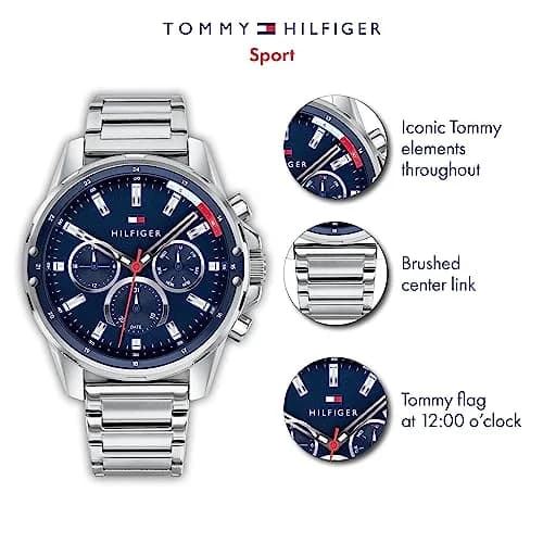 Tommy Hilfiger Men's Quartz Stainless Steel Watch | Sporty Silver Model 1791788 thumbnail 2