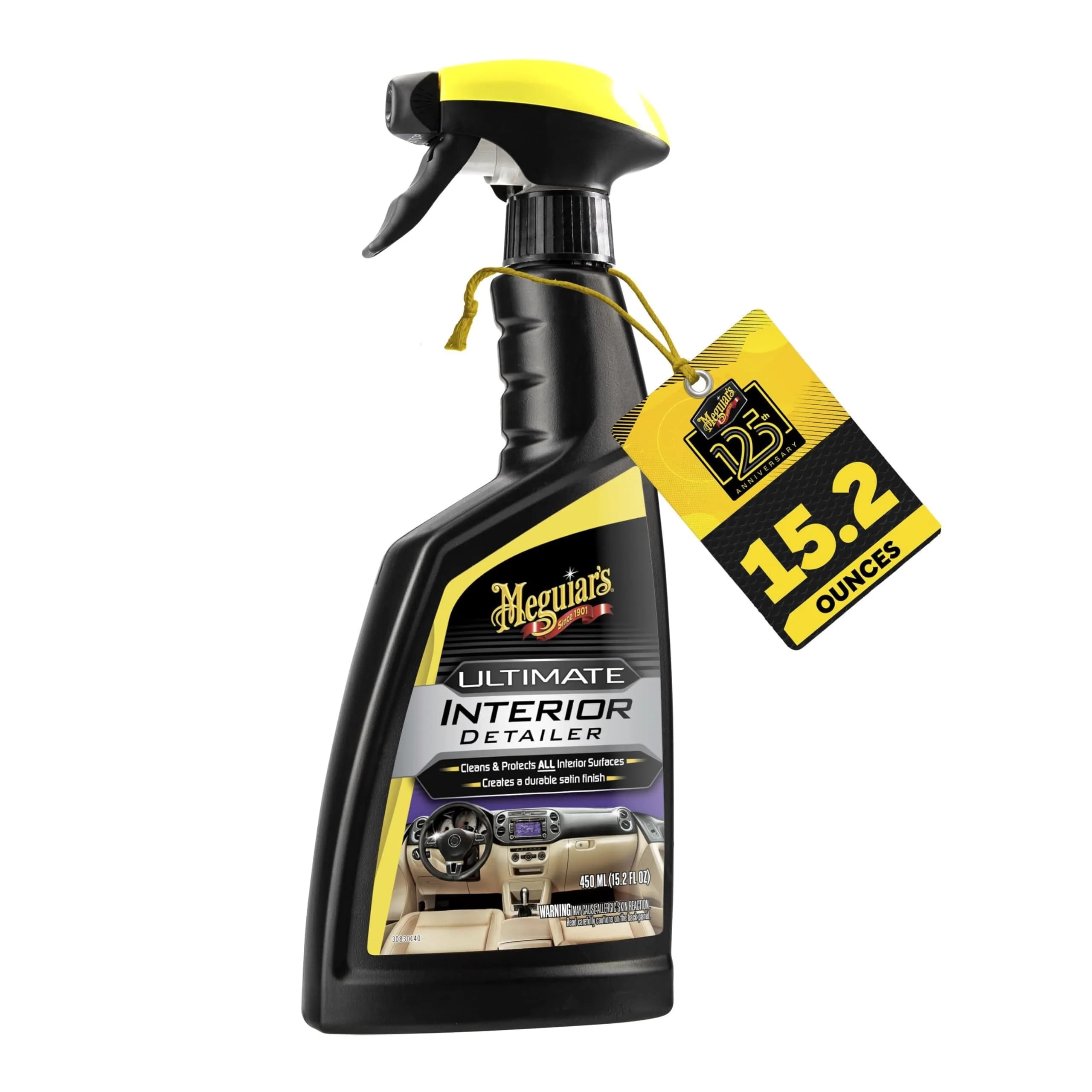 Meguiar's Ultimate Interior Detailer Spray 450ml (15.2 Fl Oz) 2-Pack | Cleans & Protects All Interior Surfaces — White To Translucent