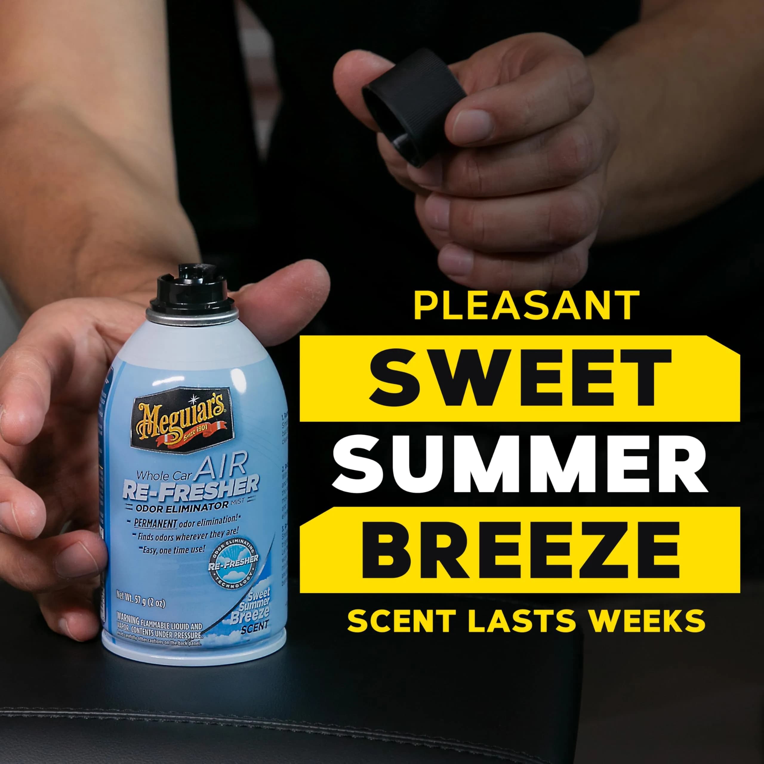 Meguiar’s Whole Car Air Refresher Odor Eliminator, Summer Breeze, 59ml (2 Fl Oz) | Permanent Odor Removal for Car Interiors - view 5
