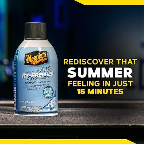 Meguiar’s Whole Car Air Refresher Odor Eliminator, Summer Breeze, 59ml (2 Fl Oz) | Permanent Odor Removal for Car Interiors thumbnail 7