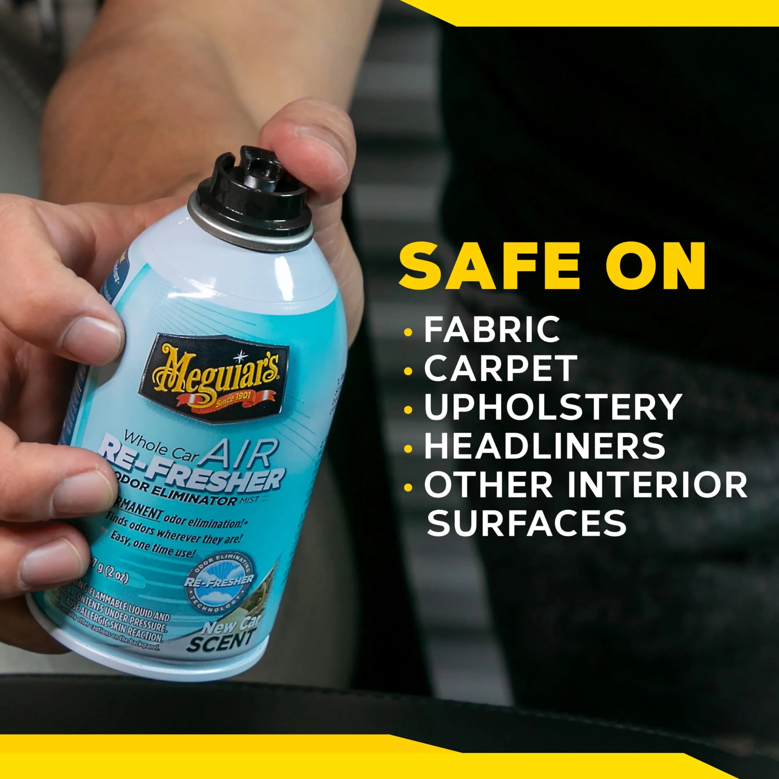 Meguiar's Whole Car Air Re-Fresher Odor Eliminator Mist, New Car Scent, 71ml (2 Fl Oz) | Eliminates Odors at Molecular Level - view 8