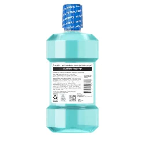 Listerine Cool Mint Alcohol-Free Mouthwash, Mild Mint 500 mL (16.9 Fl Oz) | Kills 99.9% of Bad Breath Germs thumbnail 9