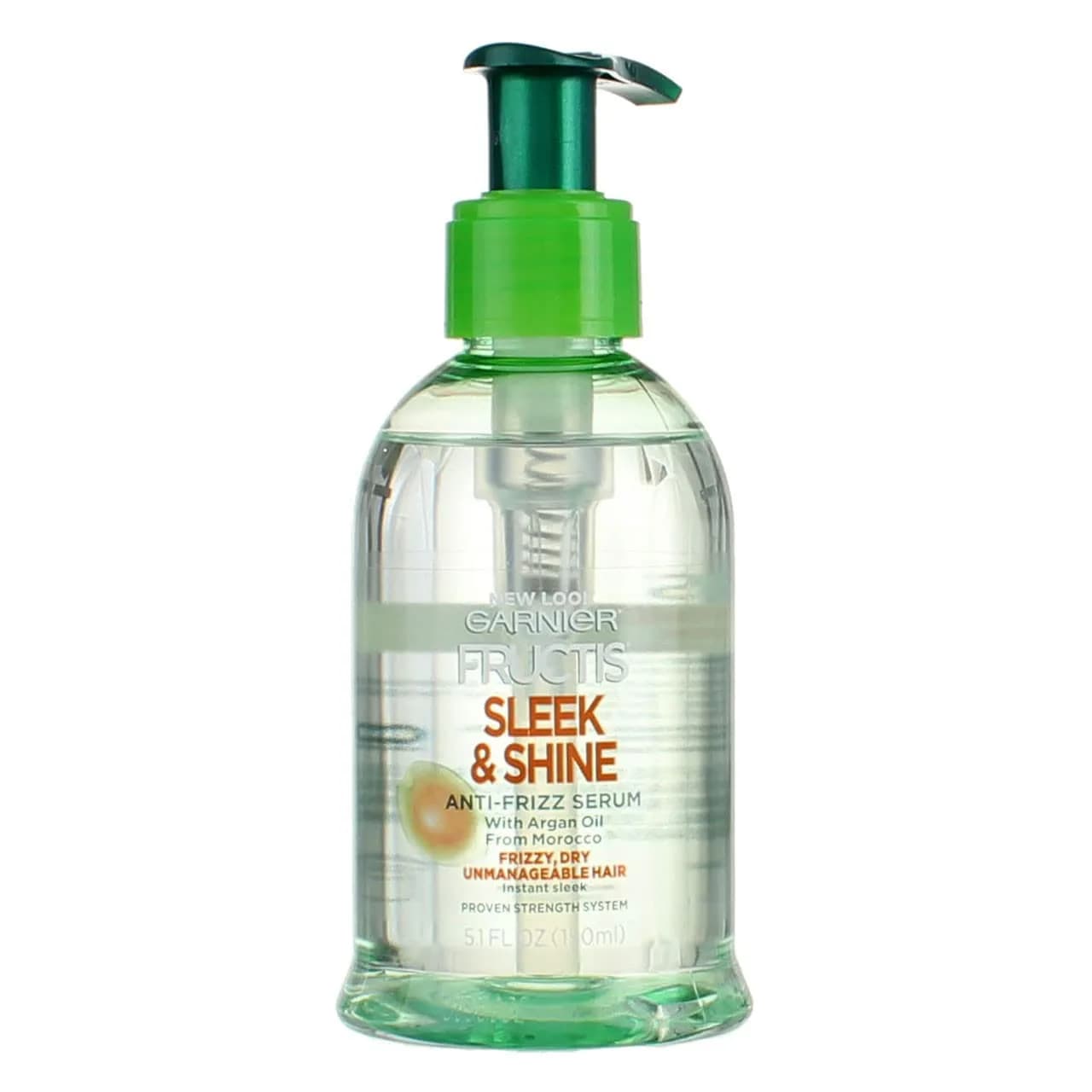 Garnier Fructis Sleek and Shine Anti-Frizz Serum for Frizzy, Dry, Unmanageable Hair 150ml (5.1 Fl Oz) | Tames Frizz with Moroccan Argan Oil — 6-Pack