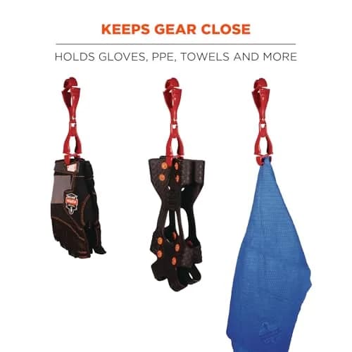Ergodyne Squids 3400 Glove Clip Holder with Dual Clips, Red, 1 Count | Safety Gear for Work & Outdoors thumbnail 2