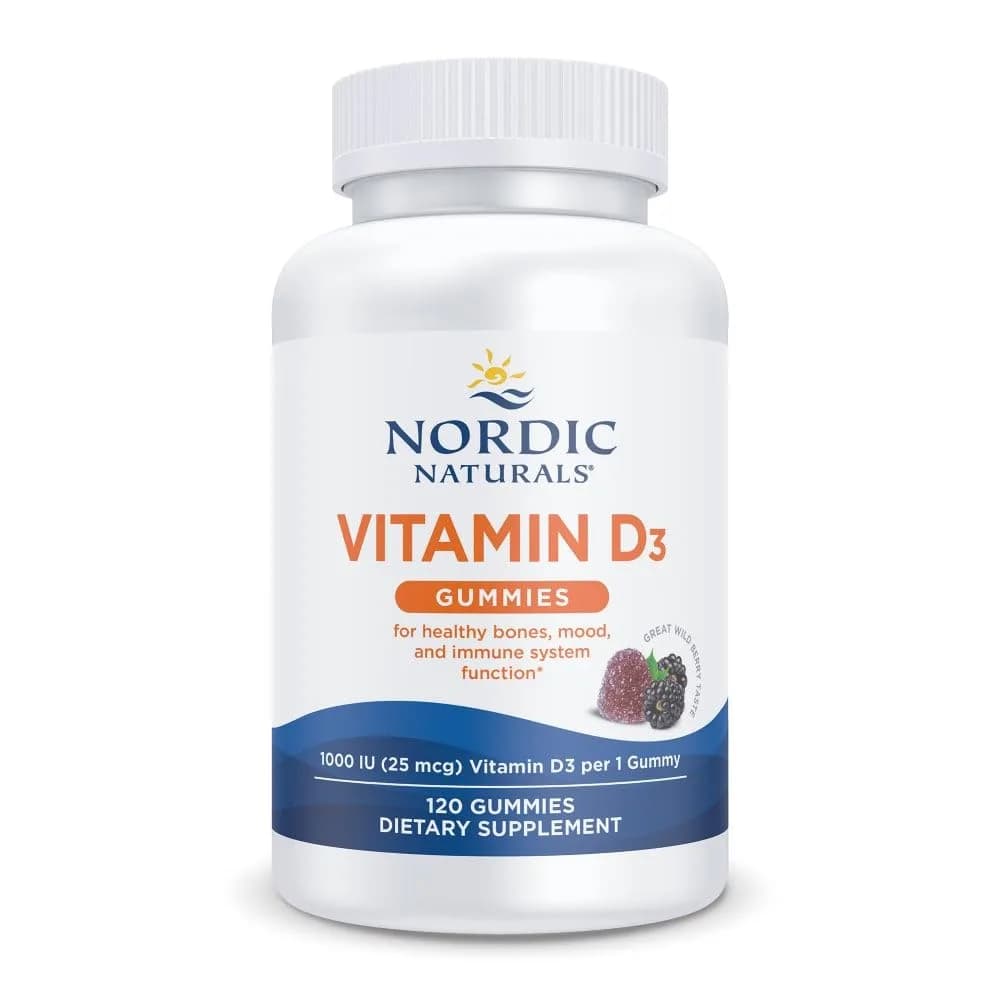 Nordic Naturals Vitamin D3 Gummies 120 Count Wild Berry | Supports Bones & Immunity — Gummy