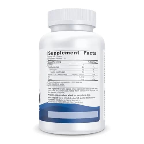 Nordic Naturals Vitamin D3 Gummies 120 Count Wild Berry | Supports Bones & Immunity thumbnail 2