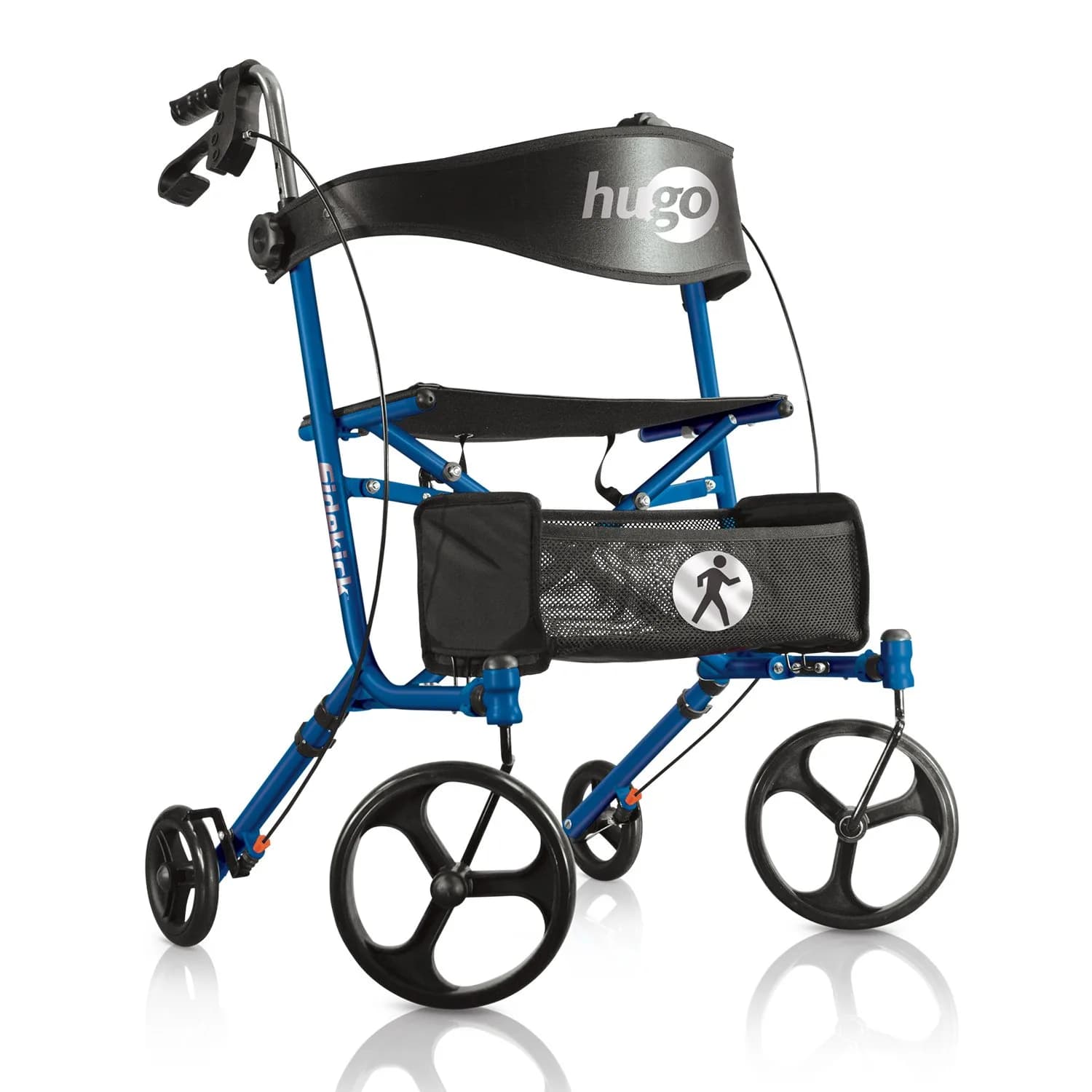Hugo Sidekick Foldable Rollator Walker with Seat, Blueberry | Lightweight & Compact for Seniors — Blueberry