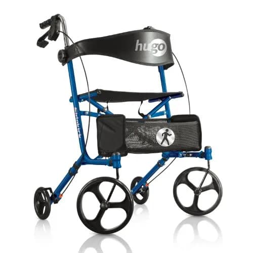 Hugo Sidekick Foldable Rollator Walker with Seat, Blueberry | Lightweight & Compact for Seniors thumbnail 1