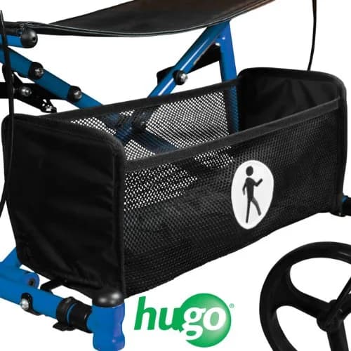 Hugo Sidekick Foldable Rollator Walker with Seat, Blueberry | Lightweight & Compact for Seniors thumbnail 6