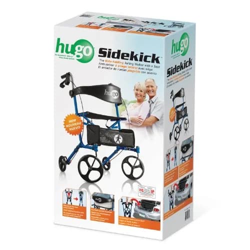 Hugo Sidekick Foldable Rollator Walker with Seat, Blueberry | Lightweight & Compact for Seniors thumbnail 8