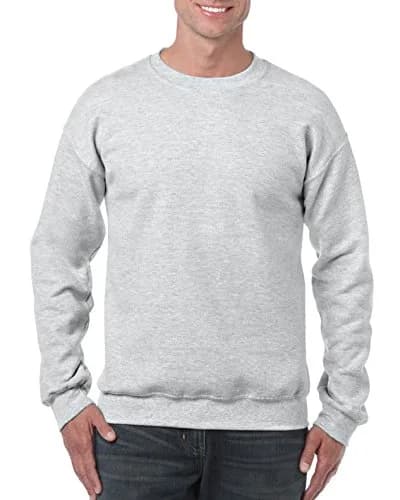 Gildan Heavy Blend Crewneck Sweatshirt Ash Medium | Pill-Resistant Air Jet Yarn thumbnail 1