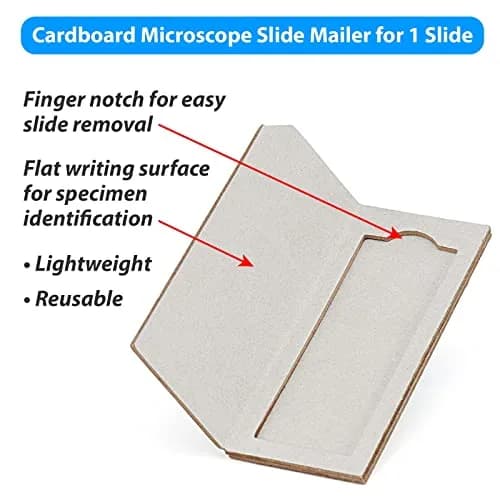 Globe Scientific Cardboard Slide Mailer for 1 Slide | Reusable, Lightweight, Space-Saving (70-120 chars) thumbnail 2