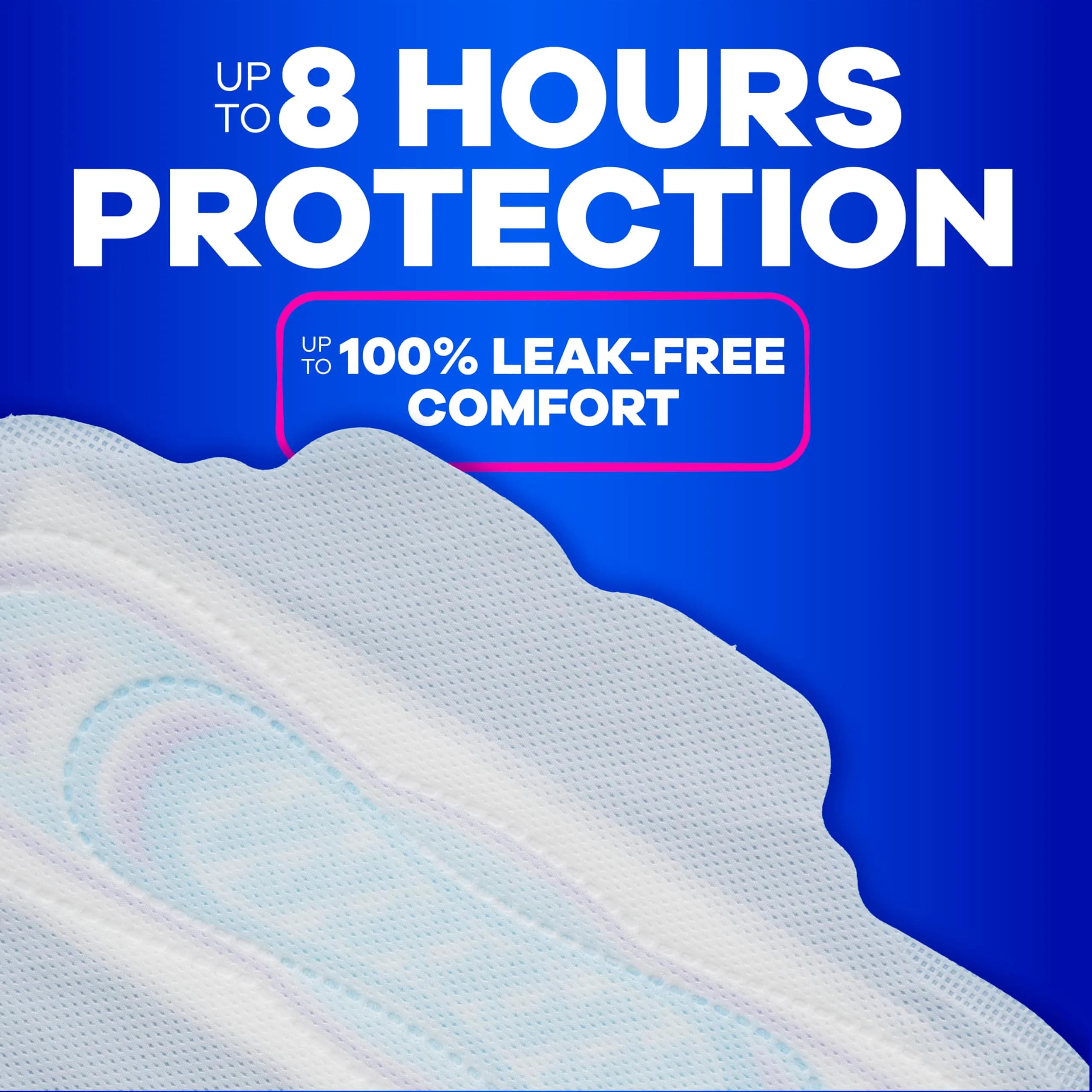 Always Ultra Thin Feminine Pads with Wings, Size 1 Regular Absorbency, Unscented, 46 Count | Up to 100% Leak-Free Protection - view 5