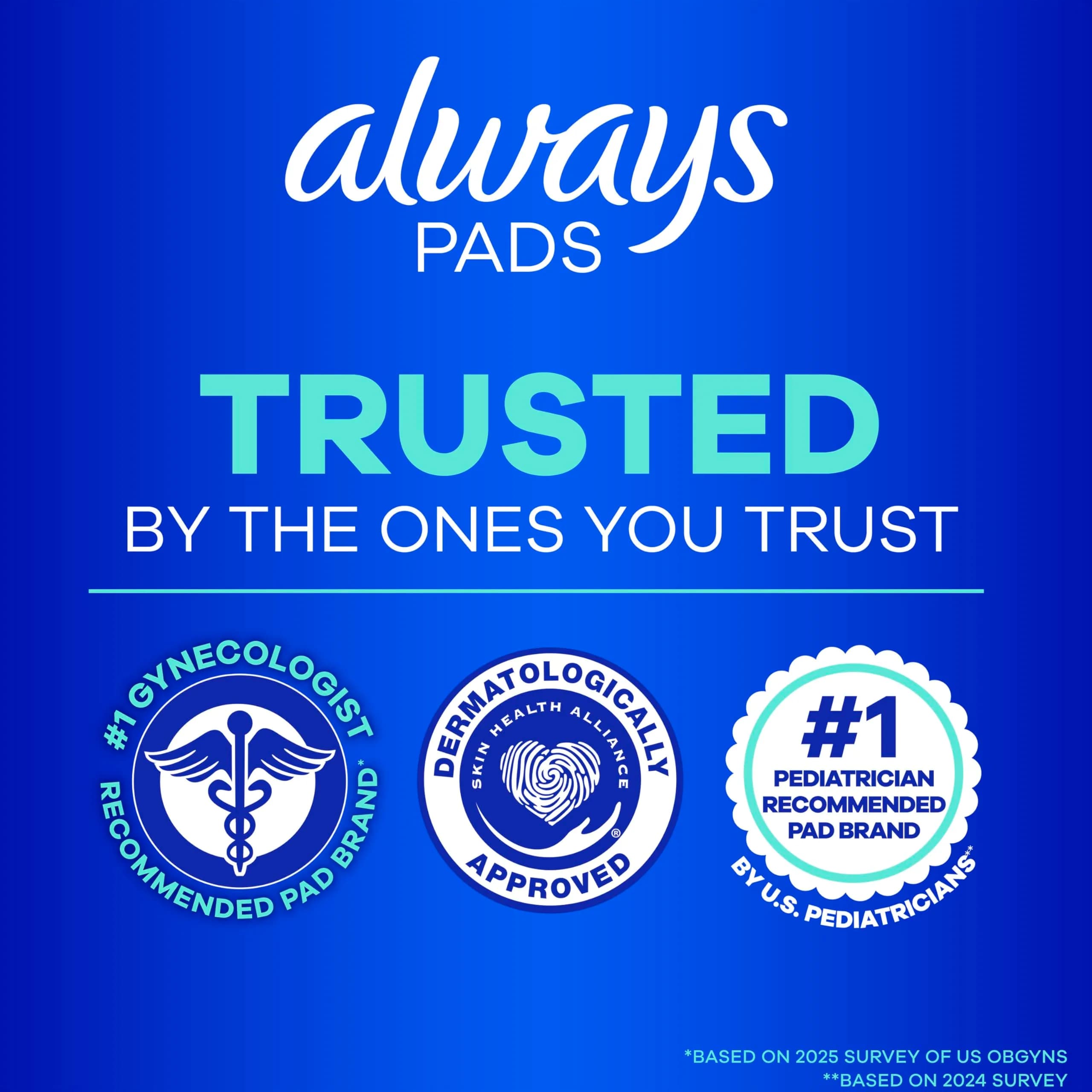 Always Ultra Thin Feminine Pads with Wings, Size 1 Regular Absorbency, Unscented, 46 Count | Up to 100% Leak-Free Protection - view 7