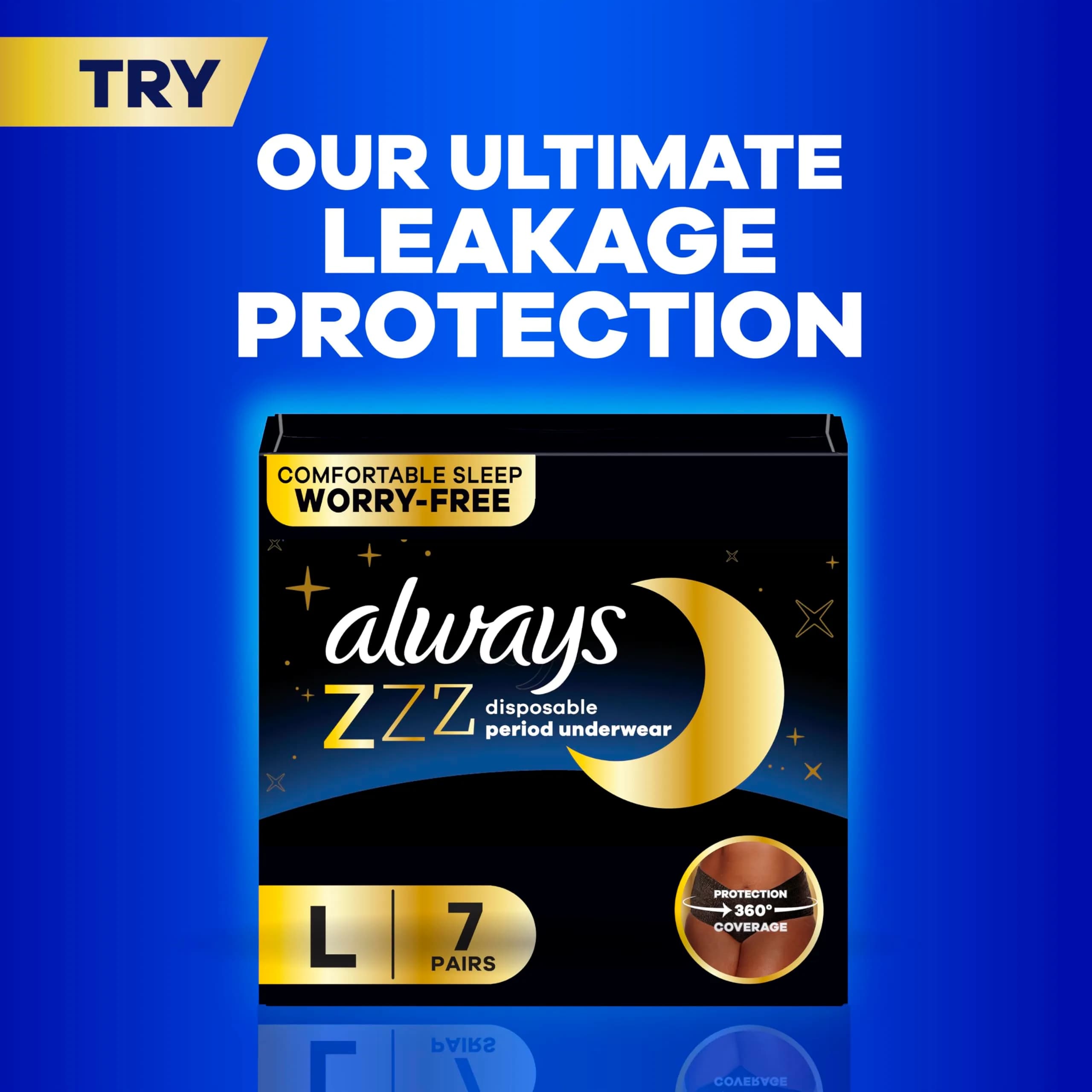 Always Ultra Thin Feminine Pads with Wings, Size 1 Regular Absorbency, Unscented, 46 Count | Up to 100% Leak-Free Protection - view 8