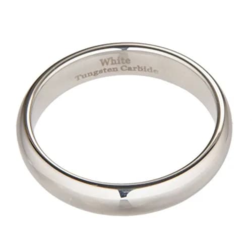 MJ Metals Jewelry Classic Mirror Polished White Tungsten Carbide Wedding Band Size 9 | Durable Scratch-Resistant Comfort Fit thumbnail 4
