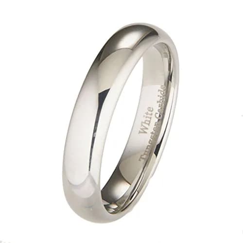 MJ Metals Jewelry Classic Mirror Polished White Tungsten Carbide Wedding Band Size 9 | Durable Scratch-Resistant Comfort Fit thumbnail 6