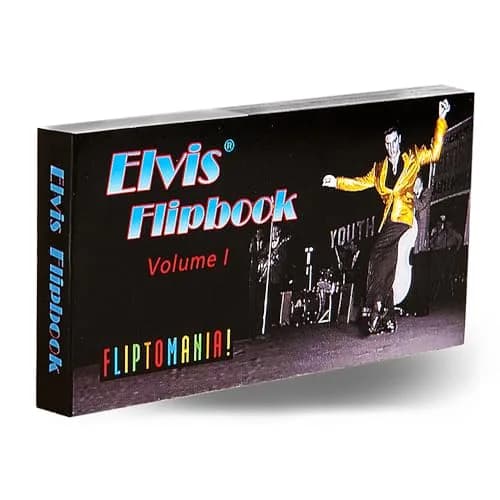 Fliptomania Elvis Flipbook for Music Lovers, Vintage Animation Keepsake | Hand-Tinted Rock & Roll Tribute thumbnail 1