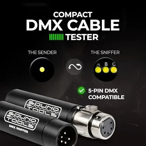 Sound Tools 5-Pin DMX Sniffer/Sender Cable Tester | Compact Tool for Stage & Lighting Professionals thumbnail 4