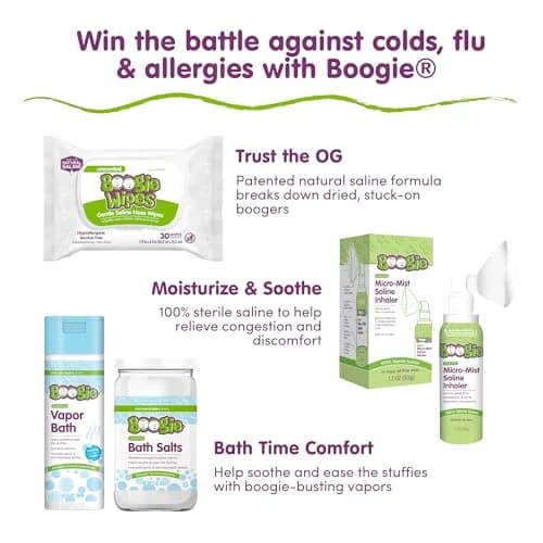 Boogie Wipes Saline Nose Wipes 90 Count | Gentle Allergy Relief for Stuffy Noses thumbnail 6