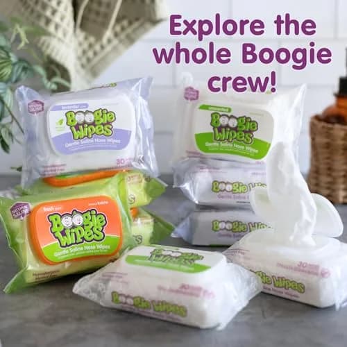 Boogie Wipes Saline Nose Wipes 90 Count | Gentle Allergy Relief for Stuffy Noses thumbnail 7