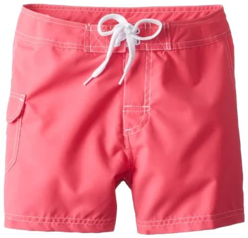 Kanu Surf Little Girls Sassy UPF 50+ Quick Dry Beach Coverup Boardshort, Sassy Pink Solid, Small (4) | UV Protection & Quick Dry thumbnail 1