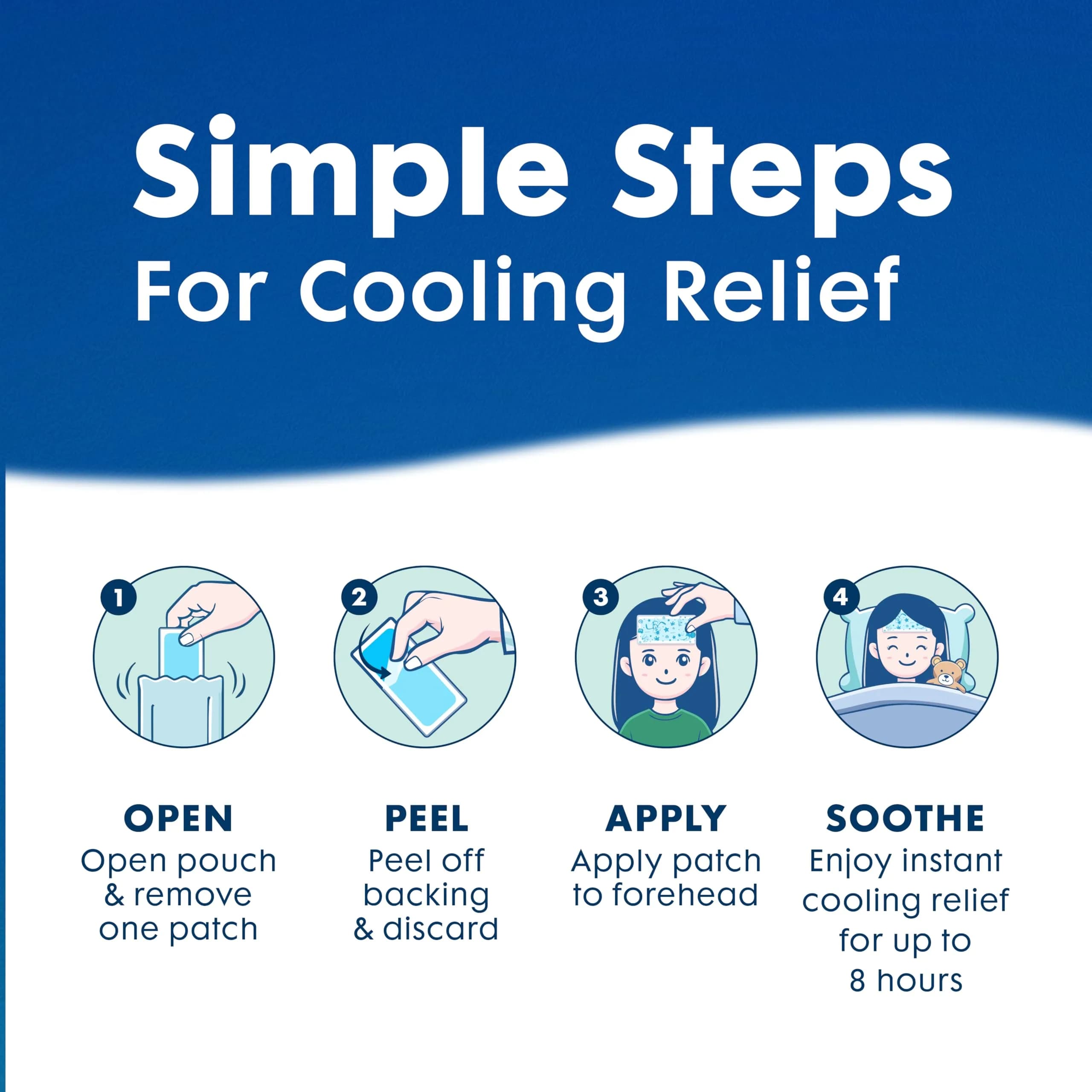 BeKoool Kids Cooling Gel Patches 4 Count | Fever Relief for Children - view 5