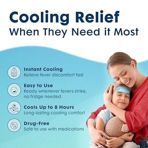BeKoool Kids Cooling Gel Patches 4 Count | Fever Relief for Children thumbnail 3