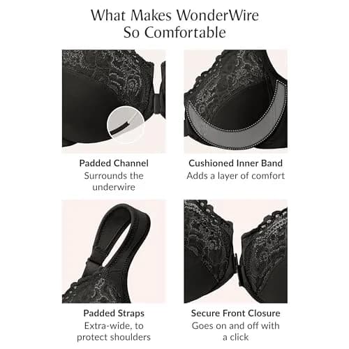 Glamorise Full Figure Plus Size Wonderwire Front-Closure Bra Underwire 46B | Support & Comfort for Curvy Women thumbnail 6