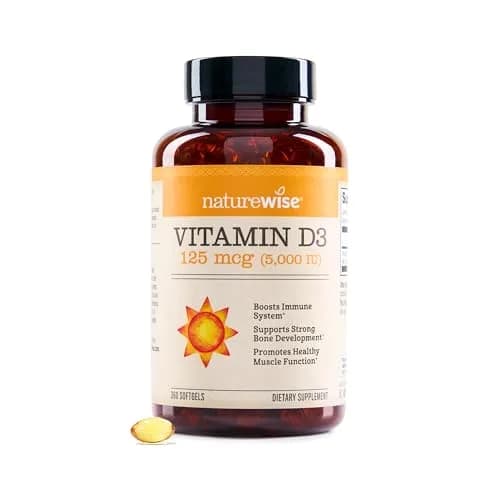 NatureWise Vitamin D3 5000IU Supplement, Immune Support, 360 Mini Softgels | NSF Certified thumbnail 1