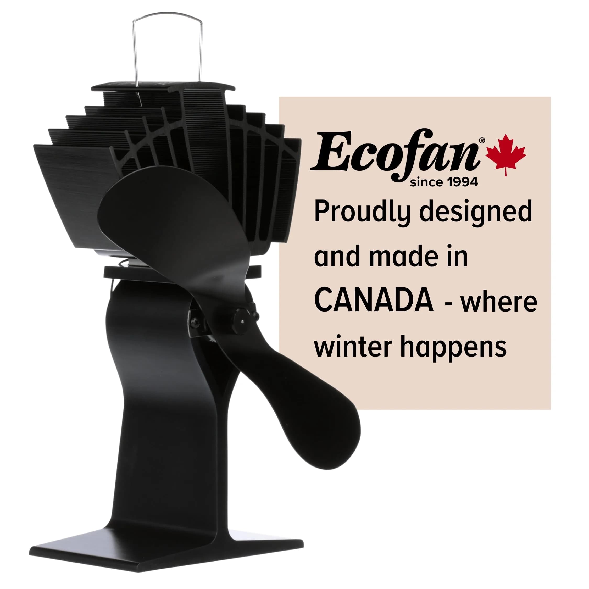 Ecofan AirMax Heat Powered Stove Fan — 175 CFM Black | Circulates Warm Air Efficiently & Reduces Fuel Cost - view 3