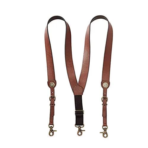 Nocona Belt Co. Bullet Concho Gallus Leather Suspender | Western Style, Heavy Duty Cowhide, Tan, Large (N8514202) thumbnail 1