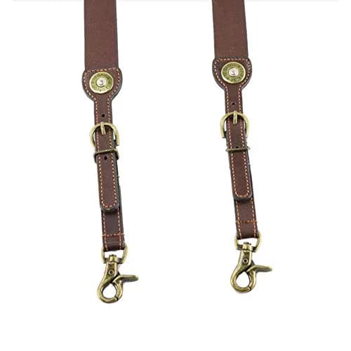Nocona Belt Co. Bullet Concho Gallus Leather Suspender | Western Style, Heavy Duty Cowhide, Tan, Large (N8514202) thumbnail 6