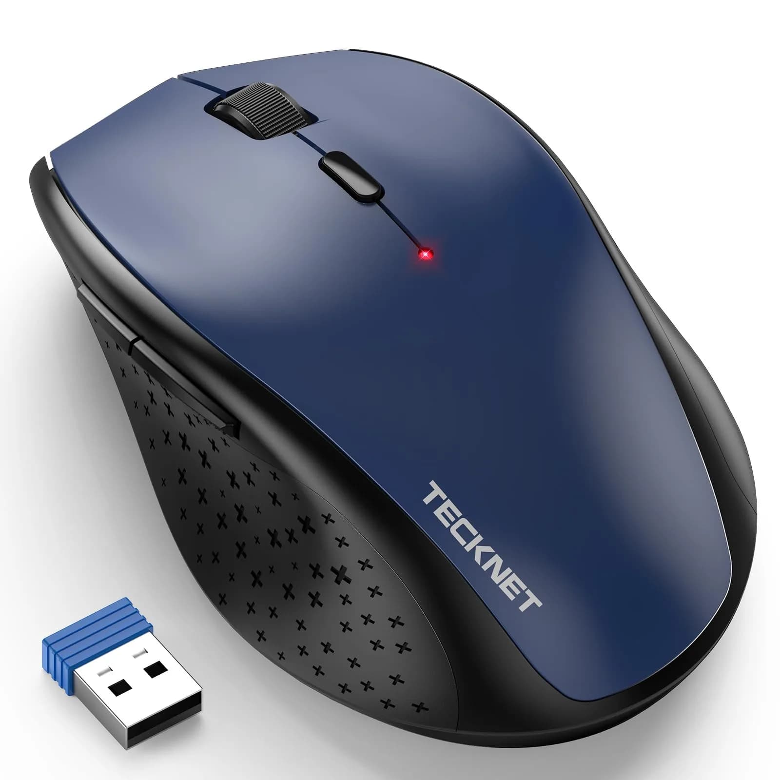 TECKNET Wireless Mouse, 4800 DPI Ergonomic Computer Mouse, Blue | 6 Levels Adjustable DPI & 6 Buttons — Blue