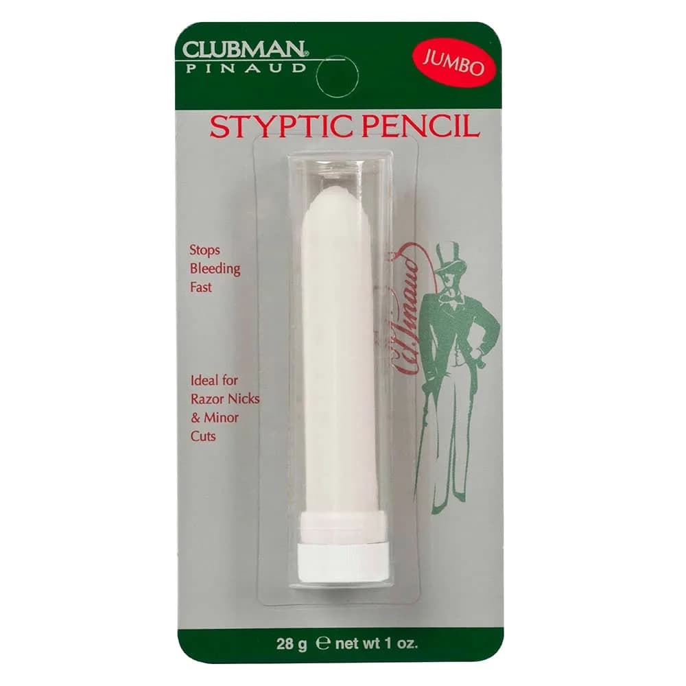 Clubman Jumbo Styptic Pencil | Stops & Seals Razor Nicks Instantly, 1 oz — White