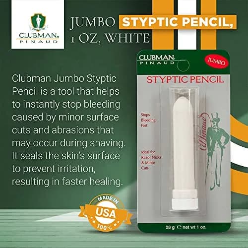 Clubman Jumbo Styptic Pencil | Stops & Seals Razor Nicks Instantly, 1 oz thumbnail 2