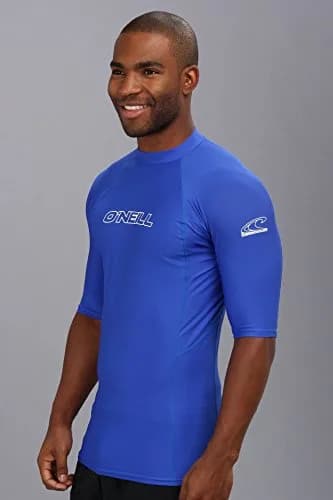 O'NEILL Men’s Basic Skins UPF 50+ S/S Rashguard Large Blue | Sun & Rash Protection for Water Sports thumbnail 2