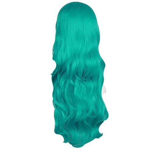 MapofBeauty 24 Inch Long Wavy Side Bangs Anime Cosplay Wig, Dark Teal Green | Heat Resistant Synthetic Fiber thumbnail 4
