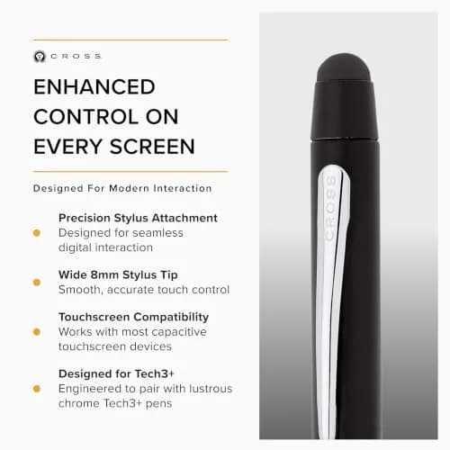 Cross Tech3+ Satin Black Stylus Top Accessory, 8mm | Replacement Tip for Seamless Touch thumbnail 4